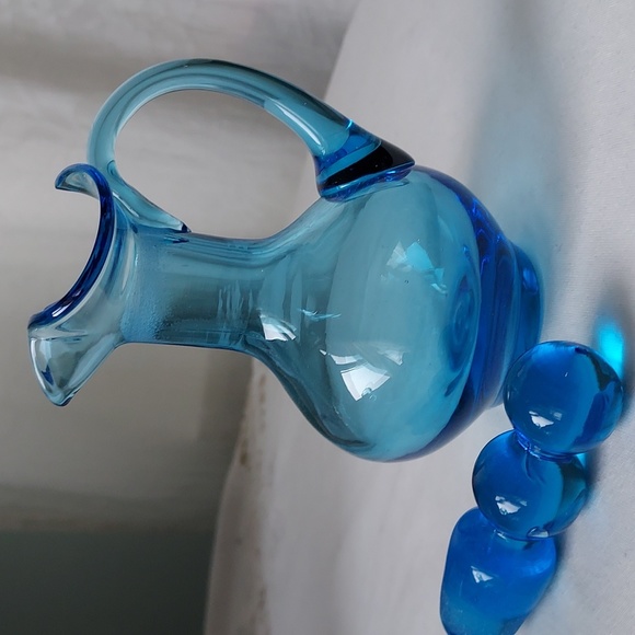 Vintage glass cruet decanter cobalt blue 💙 perfume bottle - Picture 8 of 16